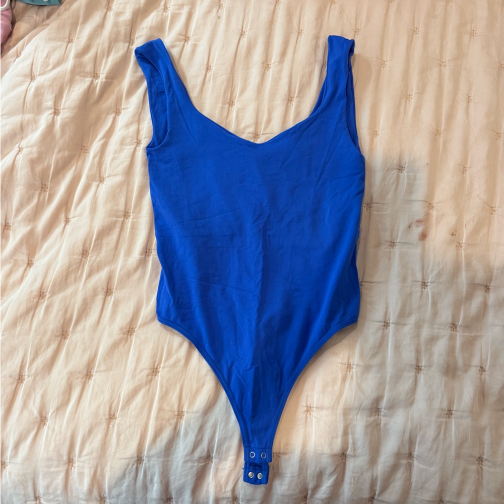 Free People Royal Blue Sleeveless Bodysuit
